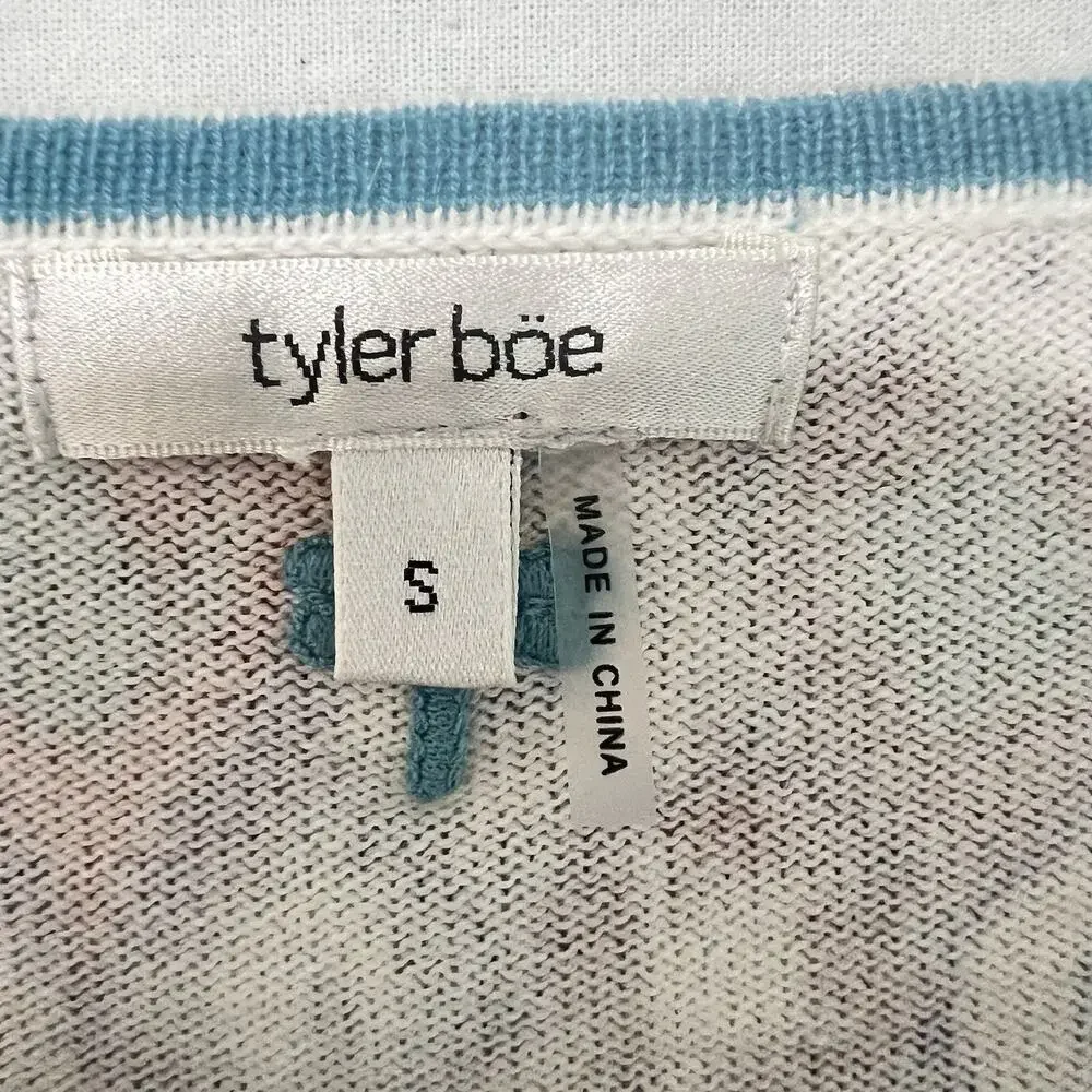 Tyler Boe Dolman Sleeve Sweater Cotton Cashmere Blend Size Small Geometric Aztec